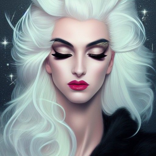 Decadent Portrait of Androgynous Showgirl in Pastel Colors