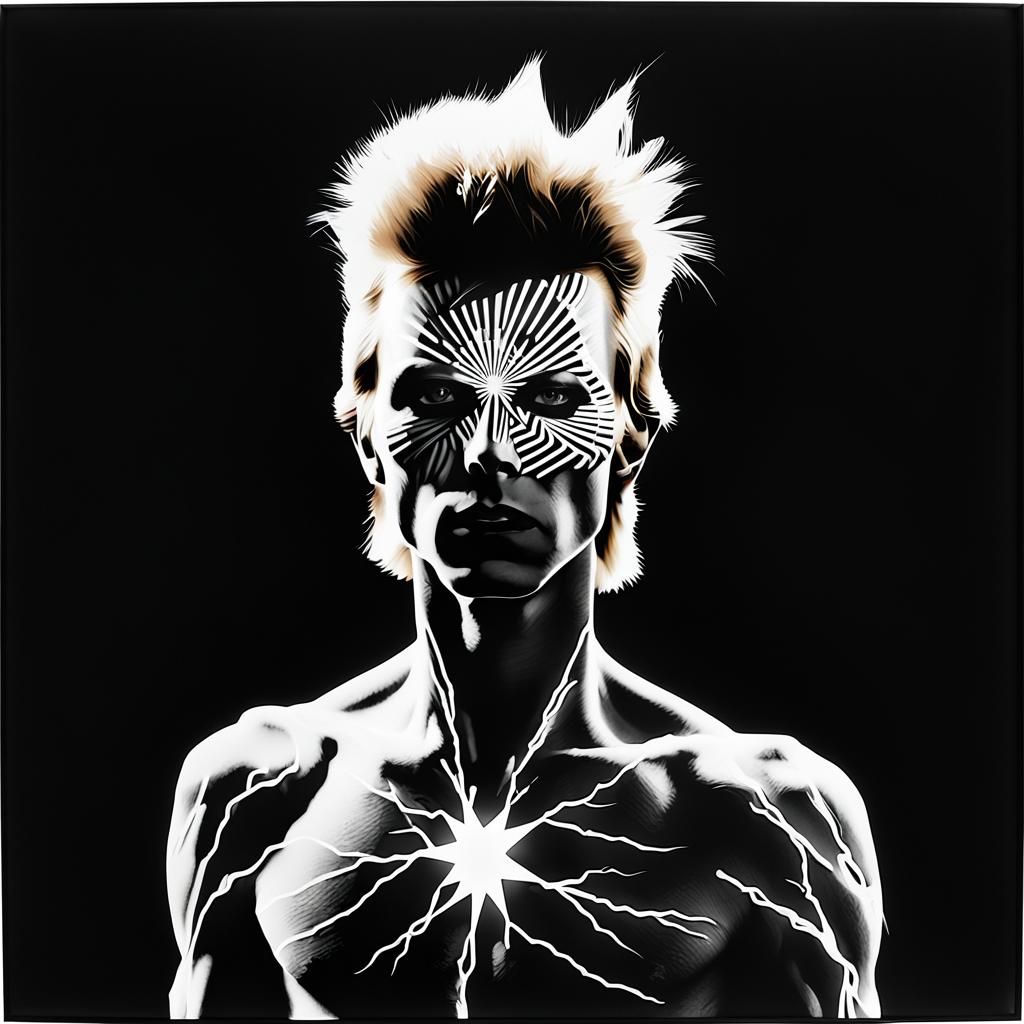 Ziggy Stardust Photogram with Rayograph and Lightning