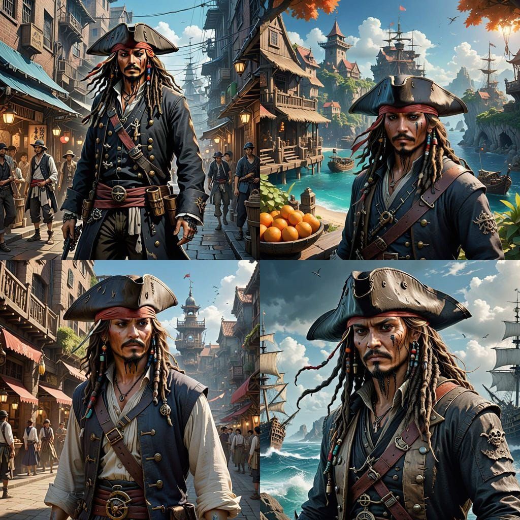 Pirate Captain in Anime-Inspired One Piece World