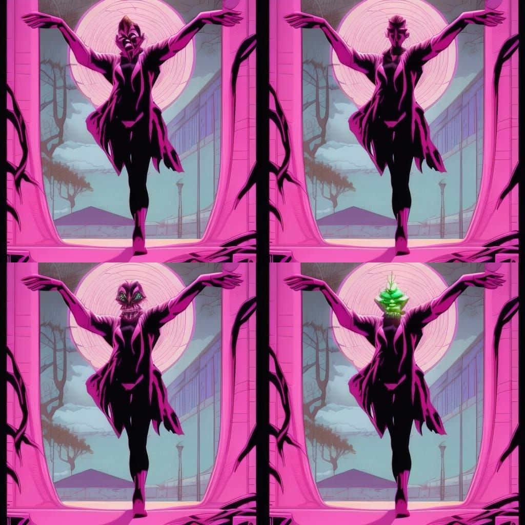 Menacing Mutant Puppet Face in Comic Book Art