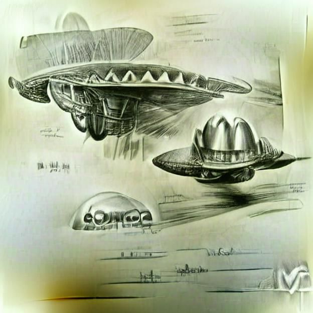 Retro Futuristic Sombrero Spaceship Concept Art