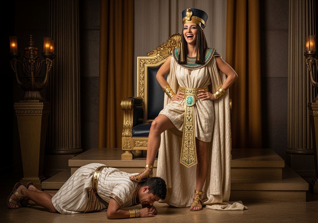 Egyptian Queen Trampling Servant: A Photo-Realistic Depictio...