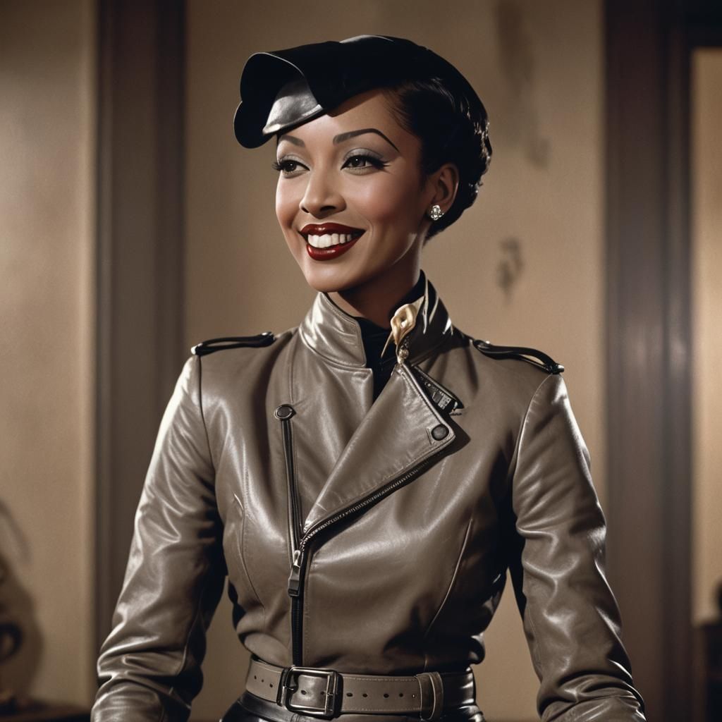 Josephine Baker in Leather Jacket, Art Deco Style