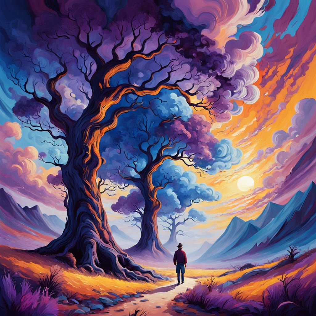 Vibrant Landscape with Fauvist Expressionism