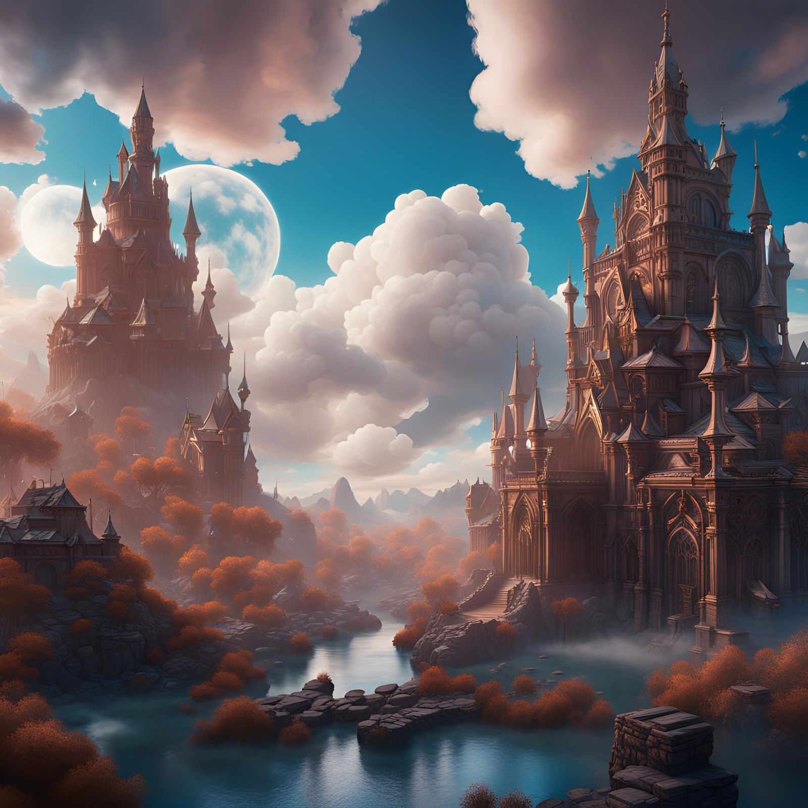 Fantastical Cloud Nine Concept Art in Deep Color