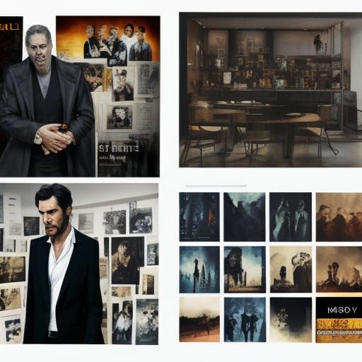 Independent Film Mood Board in a Distressed Artistic Style