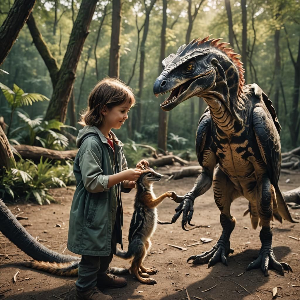 Heartwarming Animal Interactions in Cinematic Style