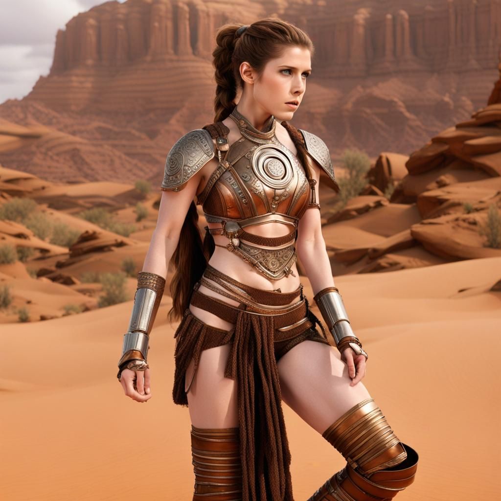 Anna Kendrick as Metal Bikini Leia, Detailed Portrait