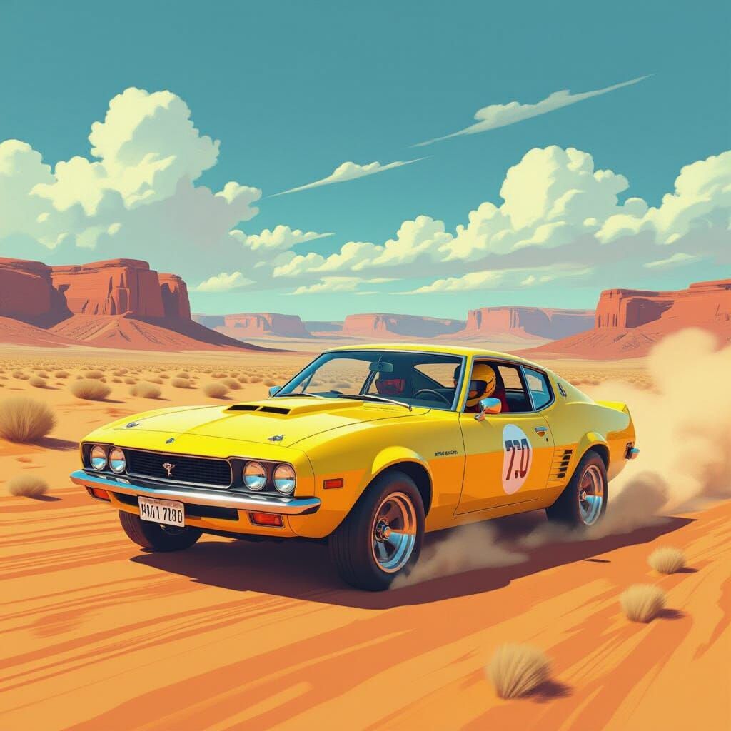 Leyland P76 Sports Car Races Through Desert