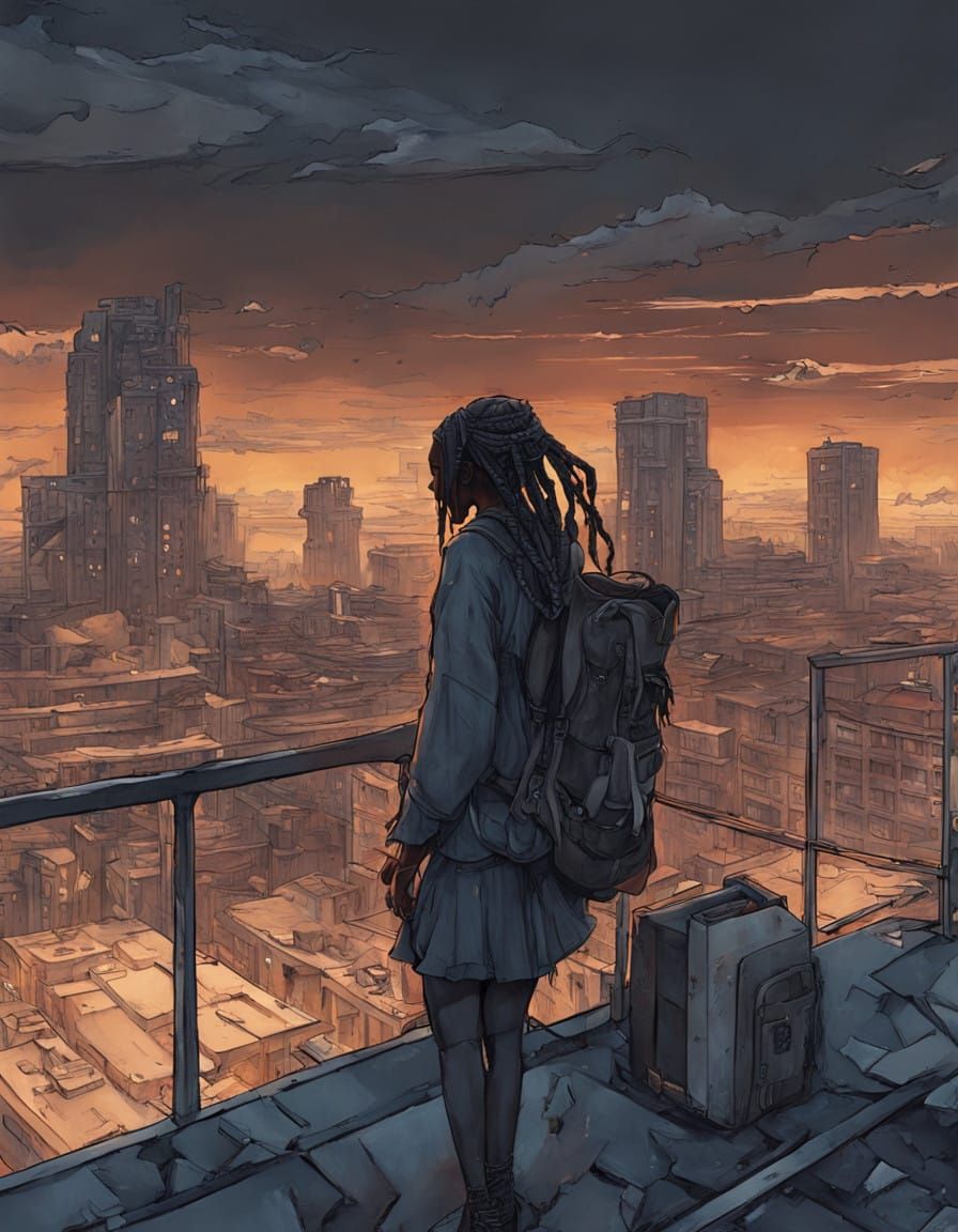 Dystopian Angels Soar Above a Burning Metropolis in Enki Bil...