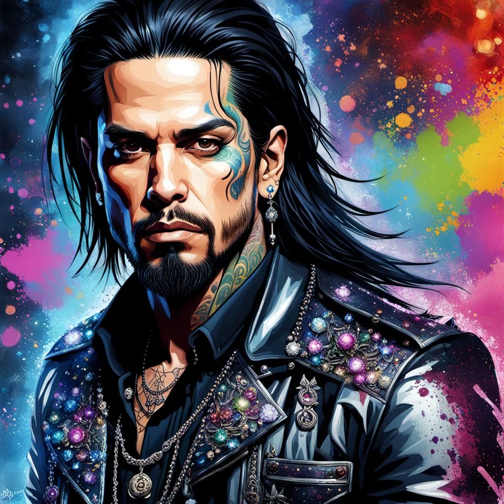 Glittering Portrait in Lowbrow Art Style