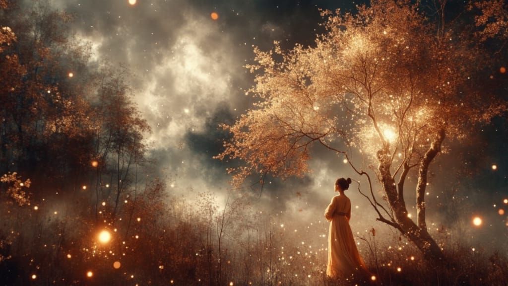 Japanese Woman in Ethereal Light at Matsushima