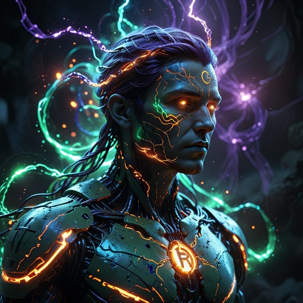 Glowing Angel of the Burning Void in Electromagnetic Turbule...