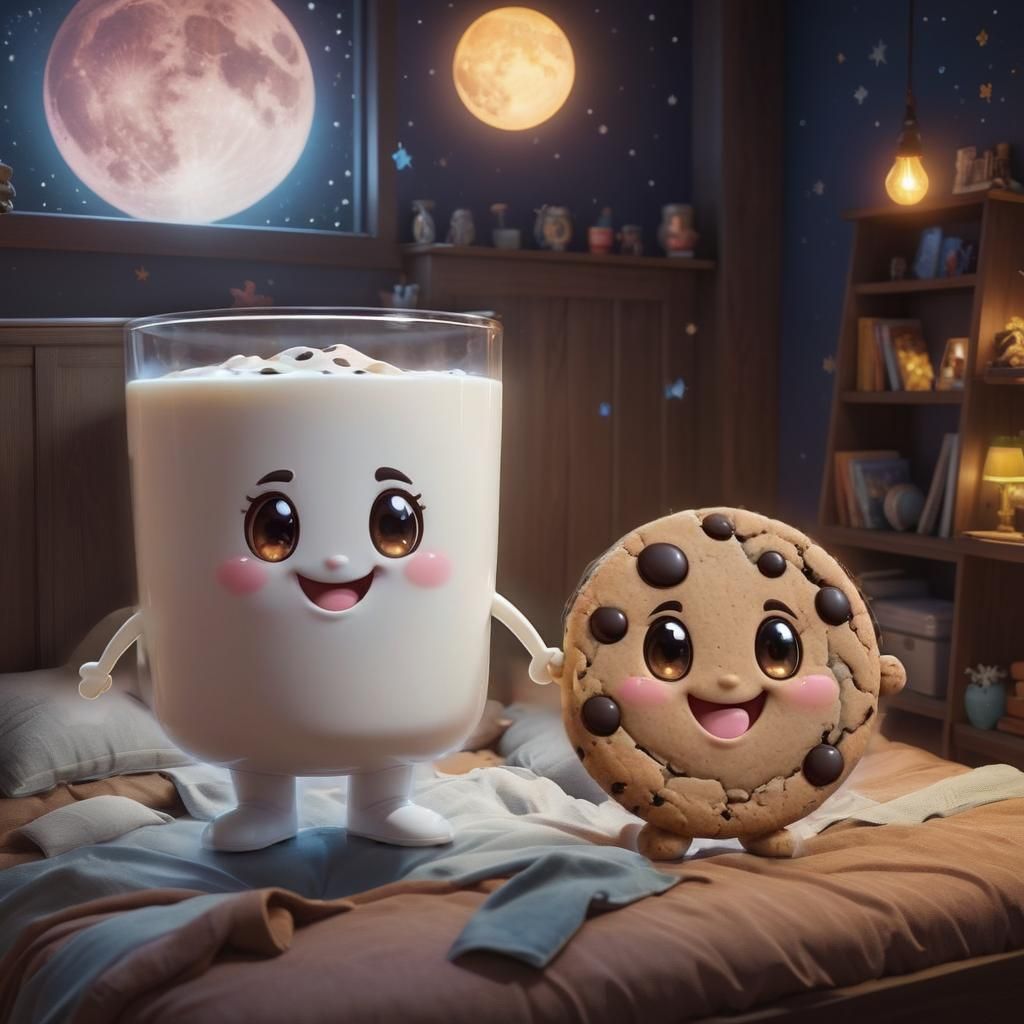 Nighttime Children's Bedroom in Detailed Digital Art