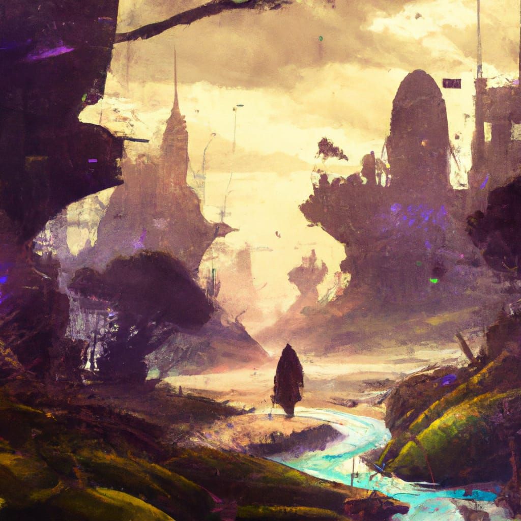 Epic Comic Book Art in Cool Colors