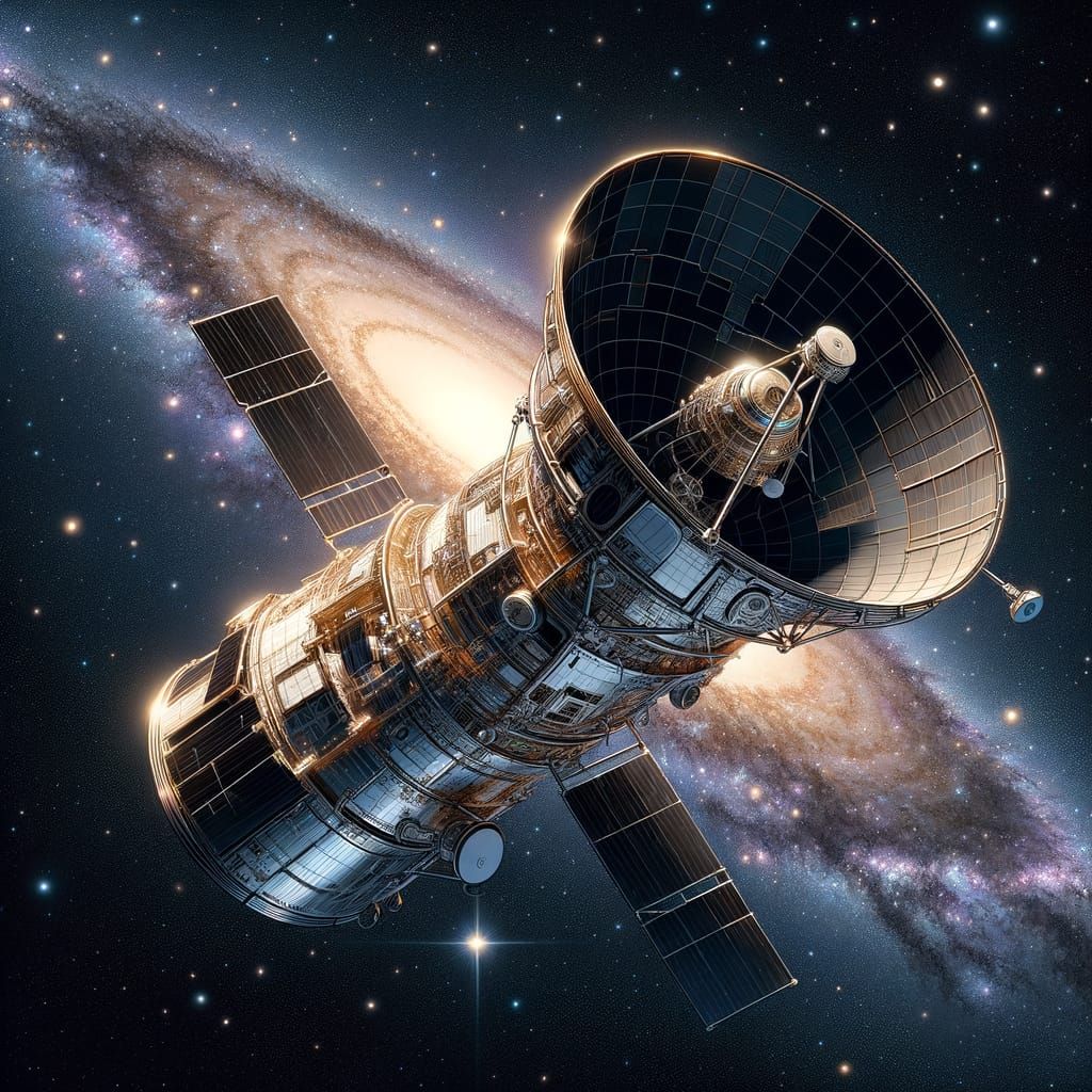 Hubble Space Telescope Orbiting in Space