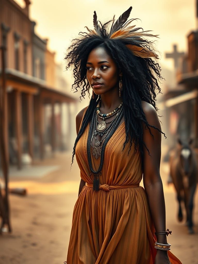 Western Woman in Cinematic Golden Light