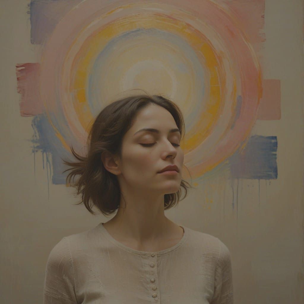 Woman Guided by Inner Wisdom in Ethereal Light