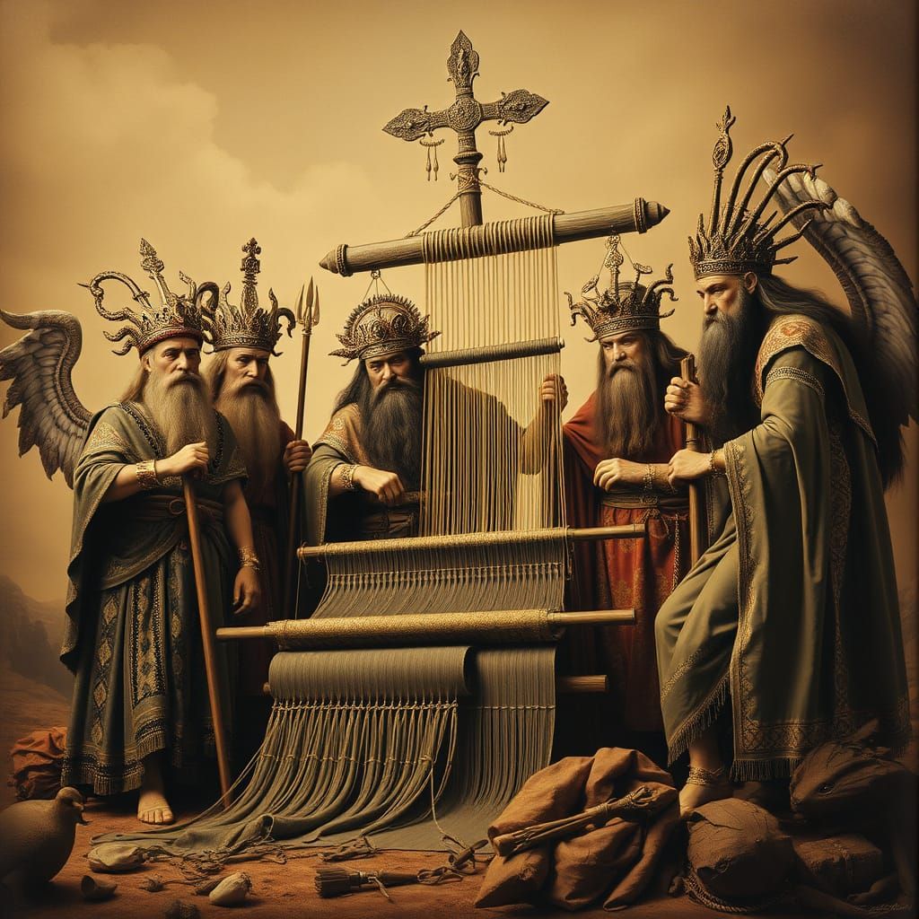 Slavic Gods Gather Around Ancient Loom