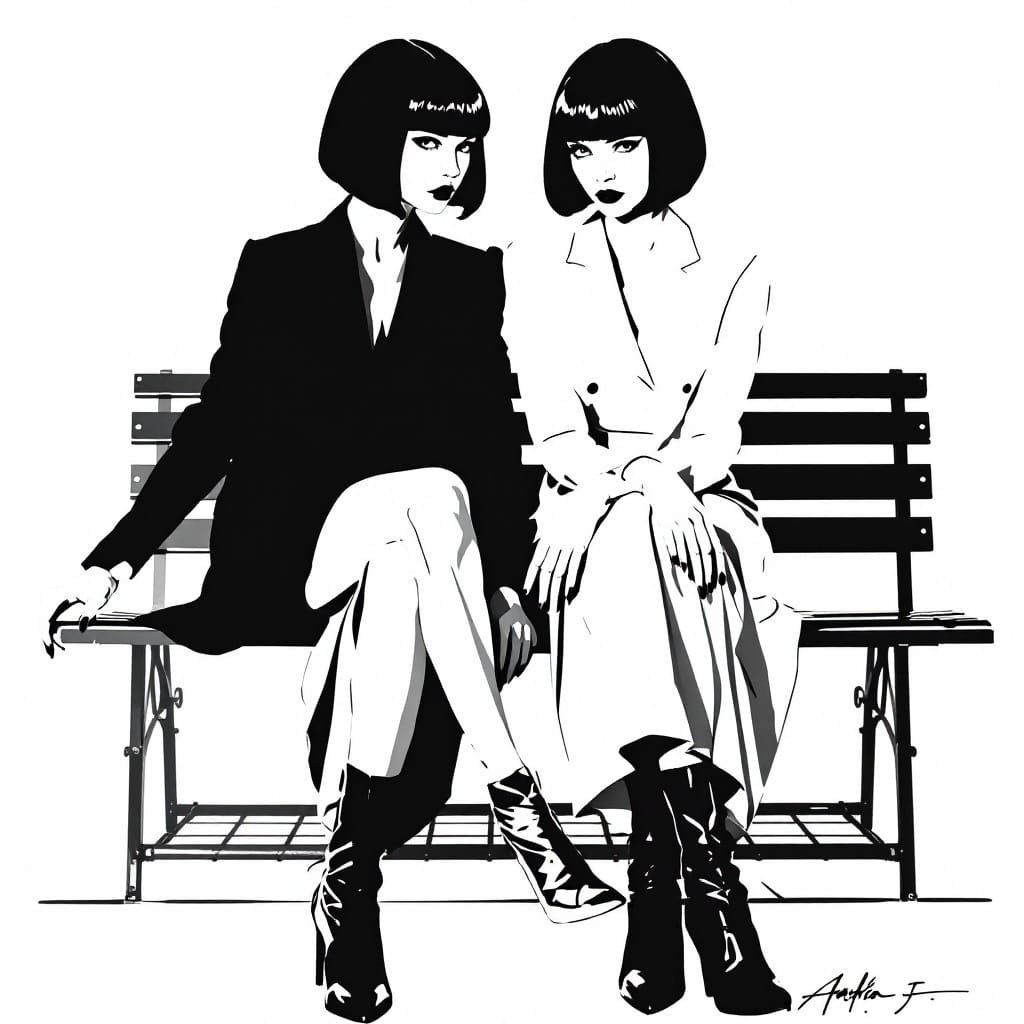 Bold Noir-Inspired Women in Elegant Black and White