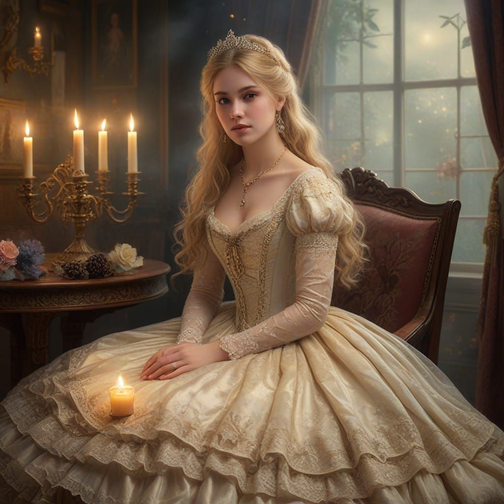 Victorian Woman Portrait in Ethereal Fantasy Style