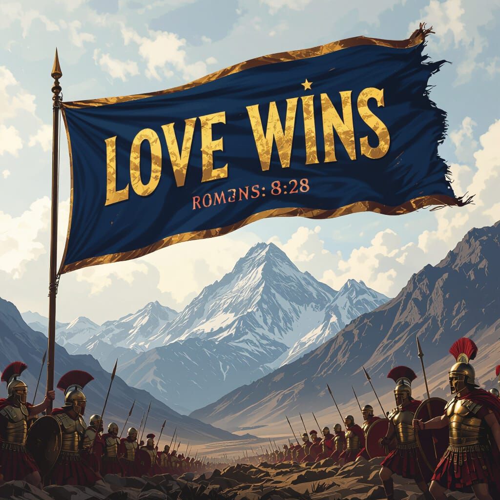 Conqueror's Banner: Love Wins in Bold Typographic Design
