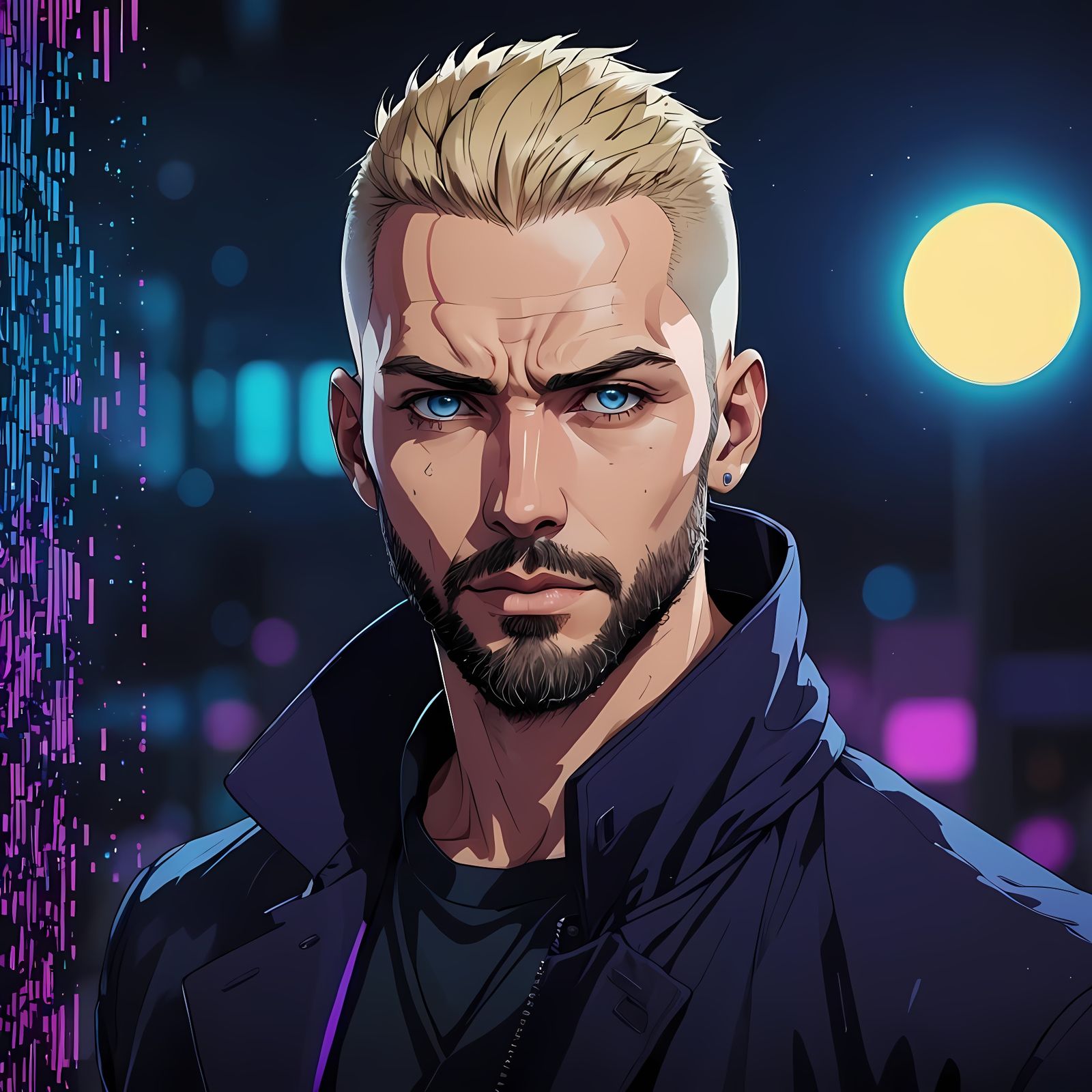 Mysterious Anime Male in Cinematic Stylized Portrait