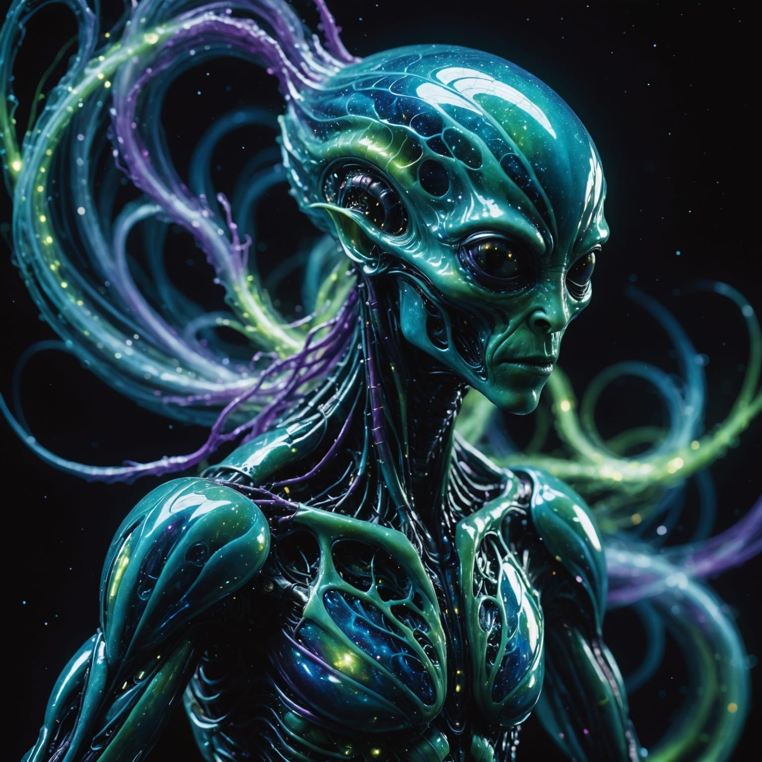 Ethereal Energy Alien in Infinite Void