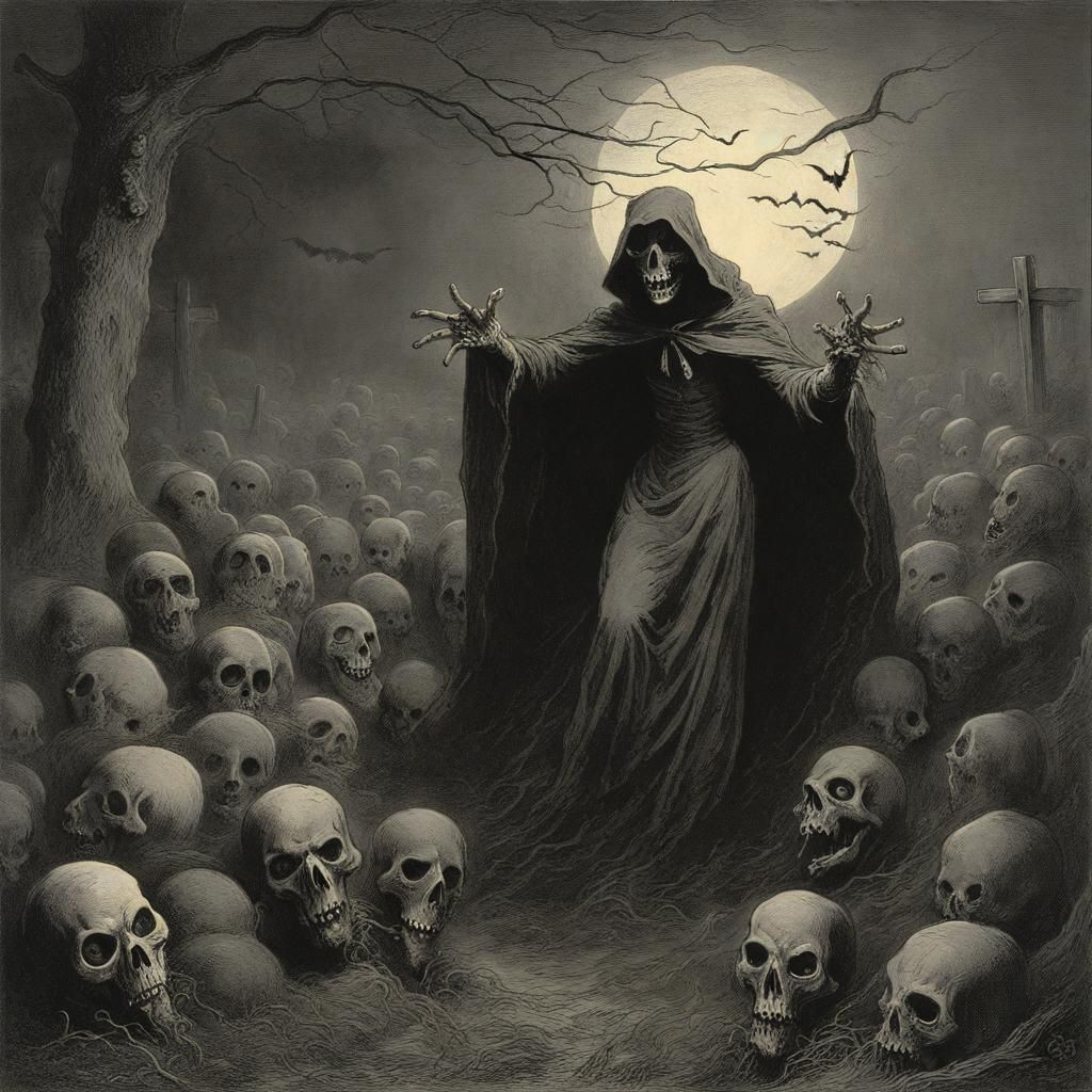 Horror Halloween Scene Inspired by Doré