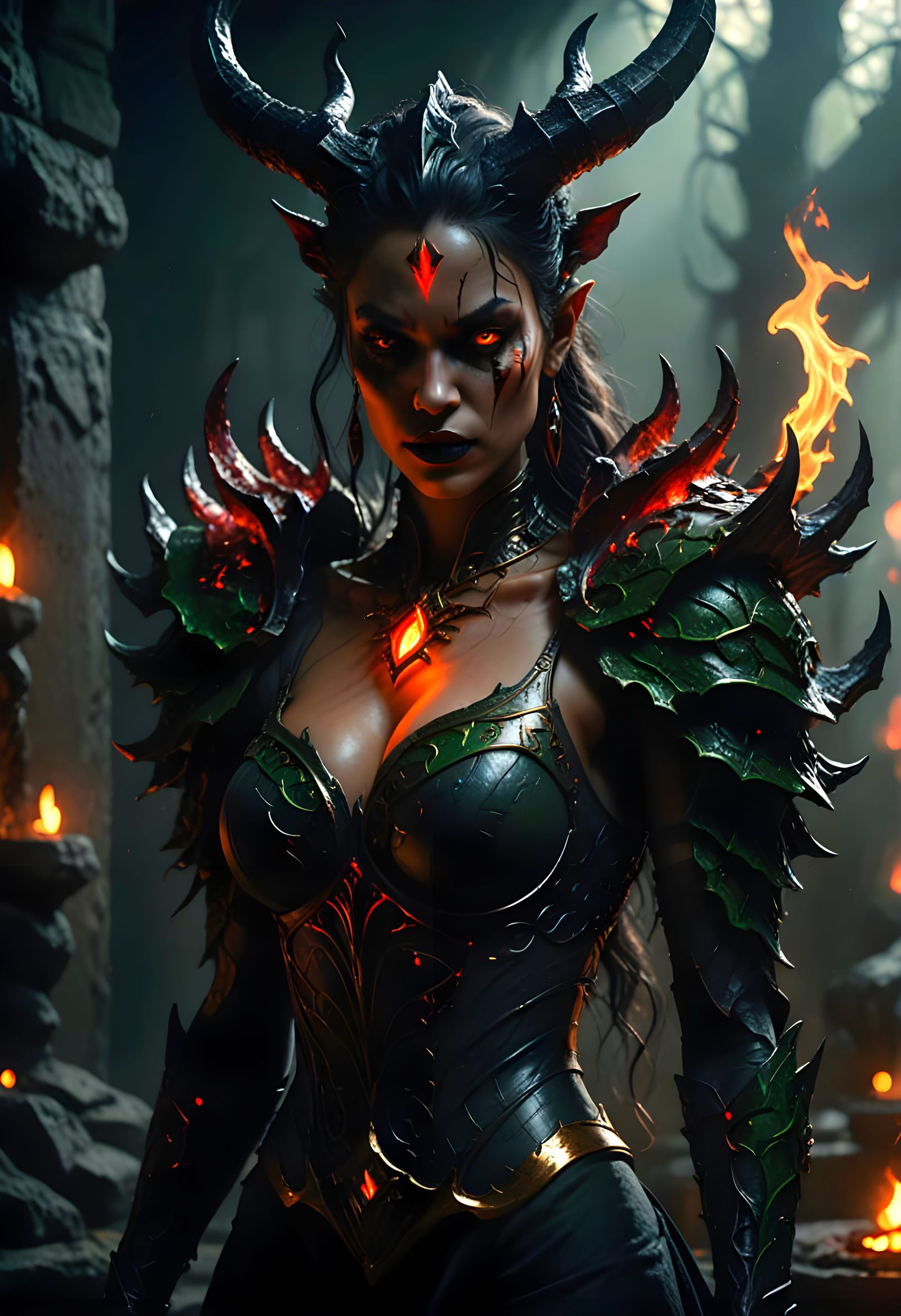 Demon Queen in Hellish Treasure Room