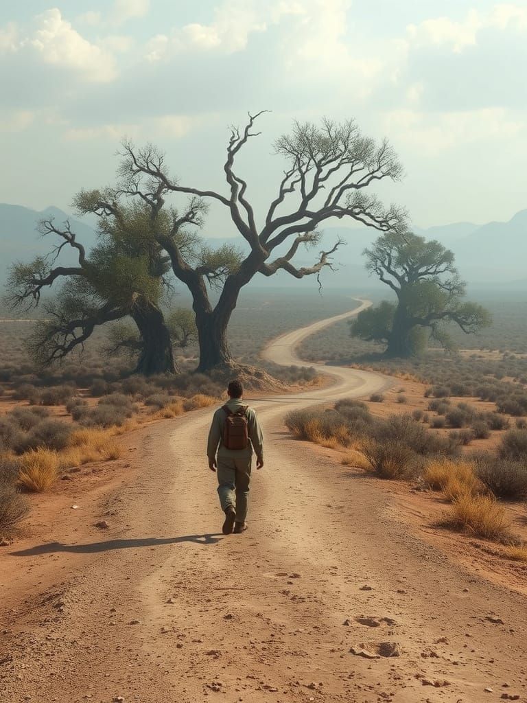 Winding Path: Atmospheric Digital Art Landscape