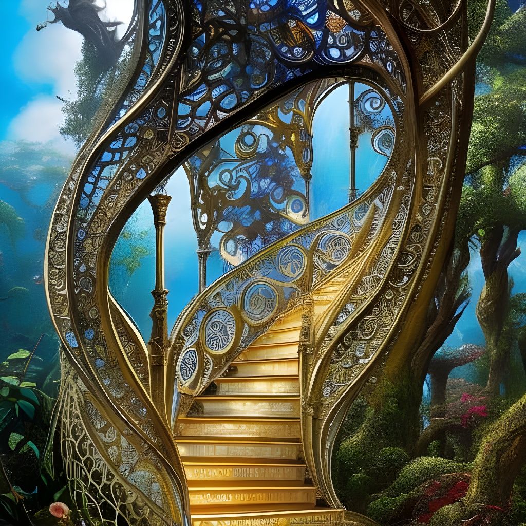 Elven Staircase in Art Nouveau Tree Palace