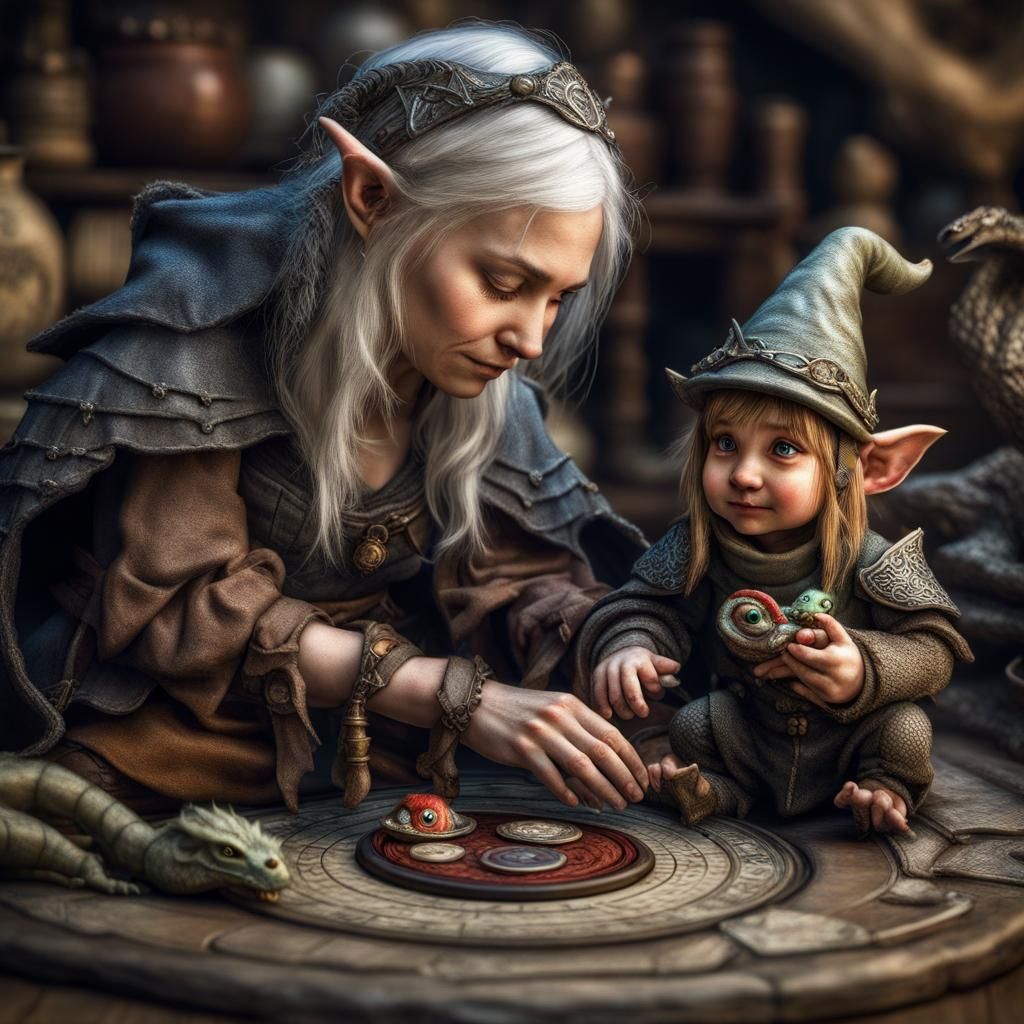 Gnomish Grandmaster Plays Tiddly Winks with Dragon