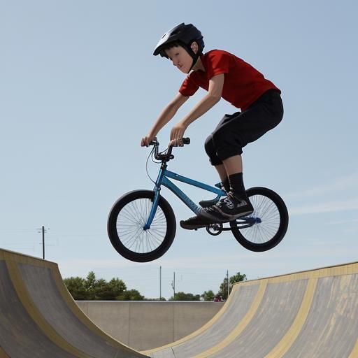BMX Boy on Half-Pipe in Street Art Style