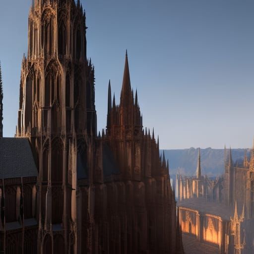 Cologne Cathedral: Detailed Matte Painting in Deep Color