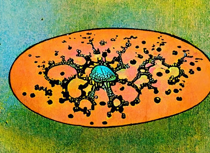 Futuristic Fungal Cityscape Inspired by Moebius