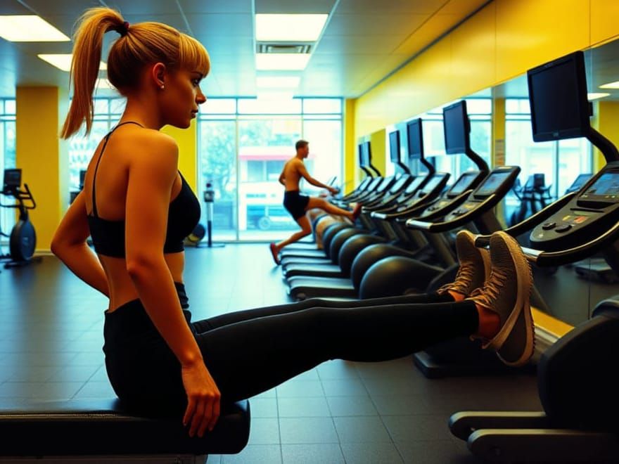 Fitness Motivation in Vibrant Post-Modernist Style