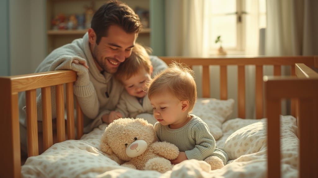 Peaceful Crib Scene in Whimsical Style