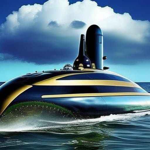 Imaginative Submarine Design Inspired by Classic Illustrator...