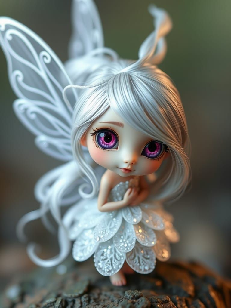 Ethereal Fairy with Silver Hair in Dreamy Fantasy Art