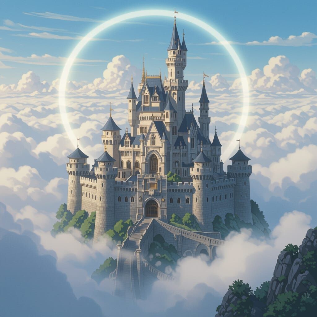 Floating Castle in the Clouds, Animated Style