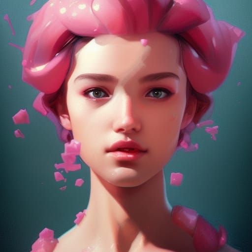 Hyperdetailed Portrait of Bubblegum Girl
