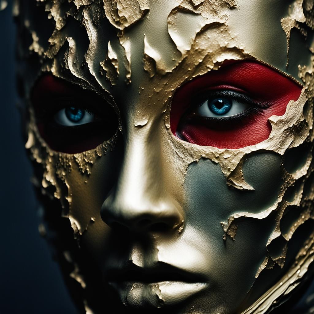 Hauntingly Beautiful Mask with Serene Eyes