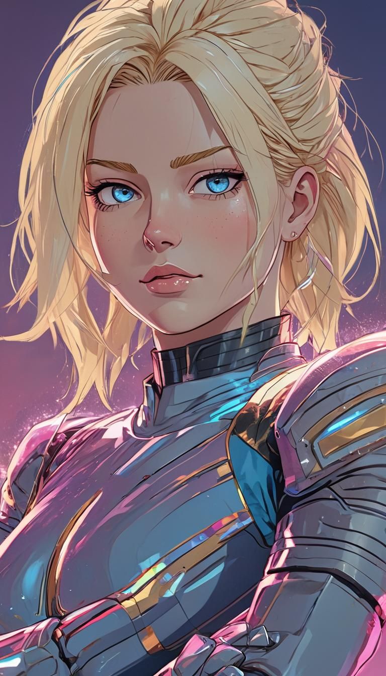 Android 18 Anime Illustration in Toriyama Style