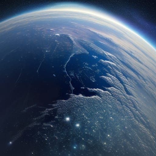 Surreal Low-Poly Planet Earth Glows Under a Vibrant Full Moo...