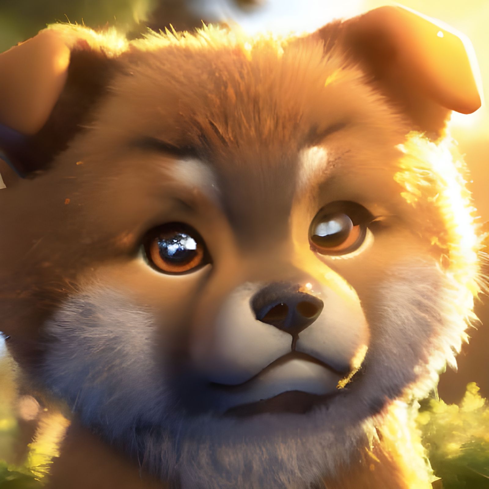 Adorable Puppy Portrait in Detailed 3D