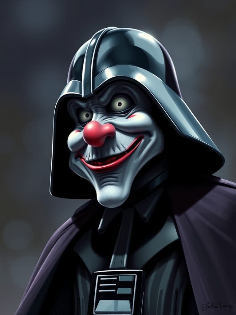 Darth Vader as The Joker: Detailed Caricature