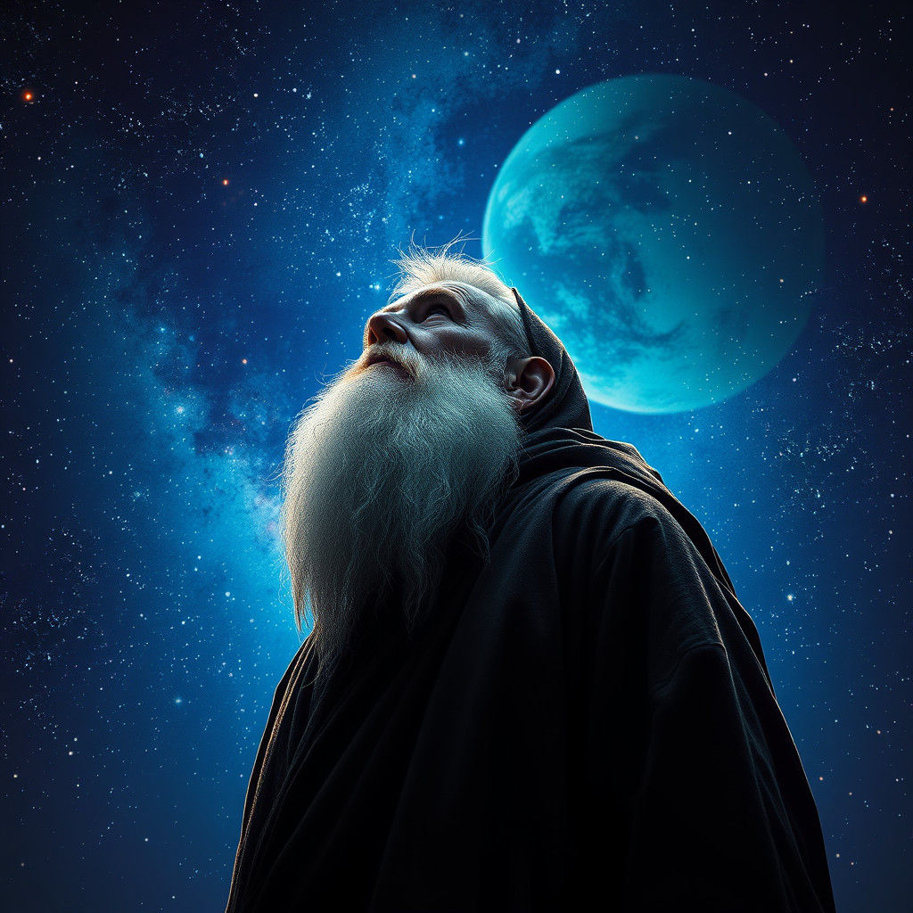 Abraham's Awe: A Celestial Tapestry in Fantasy Style