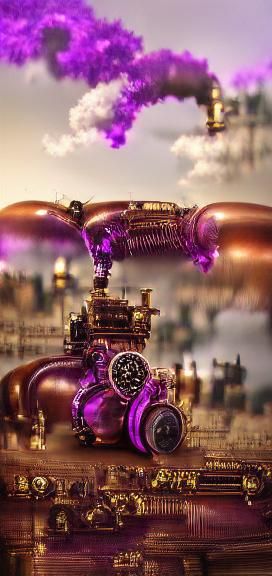 Purple 8k resolution steampunk