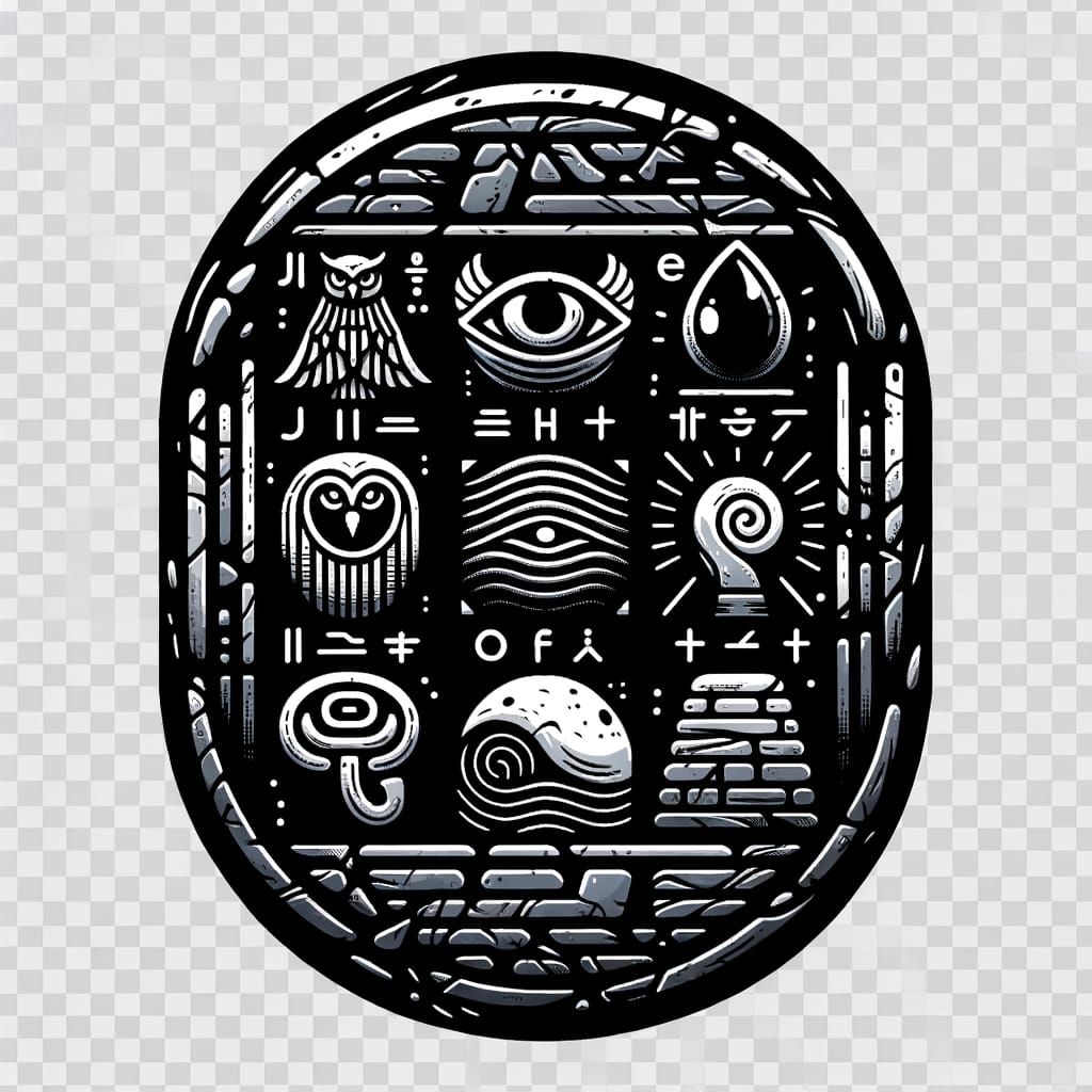 Egyptian Cartouche Logo with Stylized Glyphs